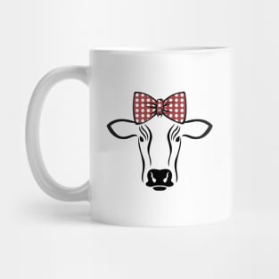 Cow Face With Bow Tie - Cute Lovely Animal For Farmhouse Mug